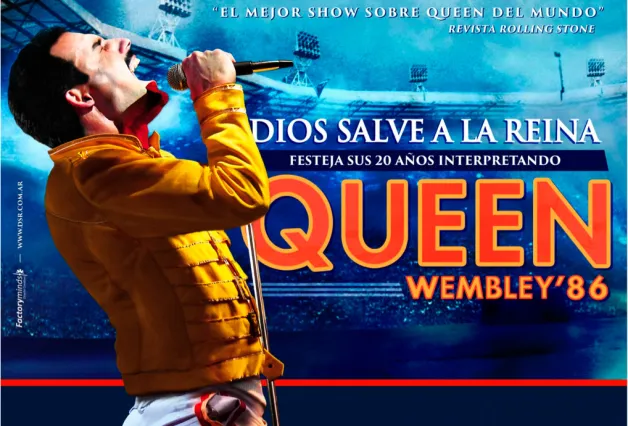 Queen. Dios salve a la reina Wembley'86 cartel