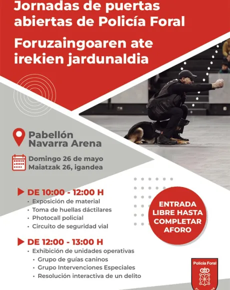 Jornada puertas abietas policía foral cartel