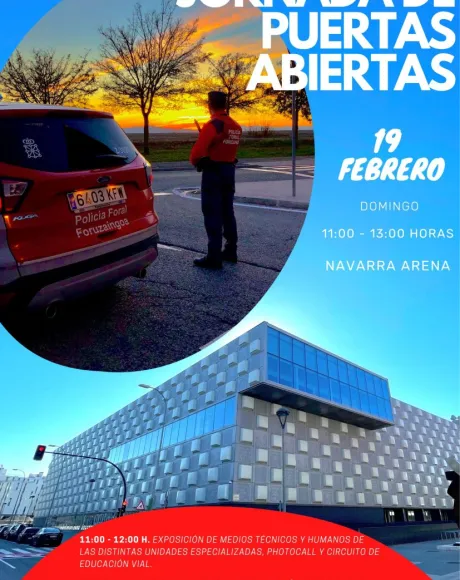 Jornadas Puertas Abiertas Policía Foral cartel 2023