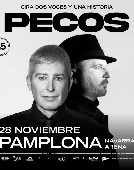 Cartel Gira Dos voces y una historia de Pecos en Navarra Arena