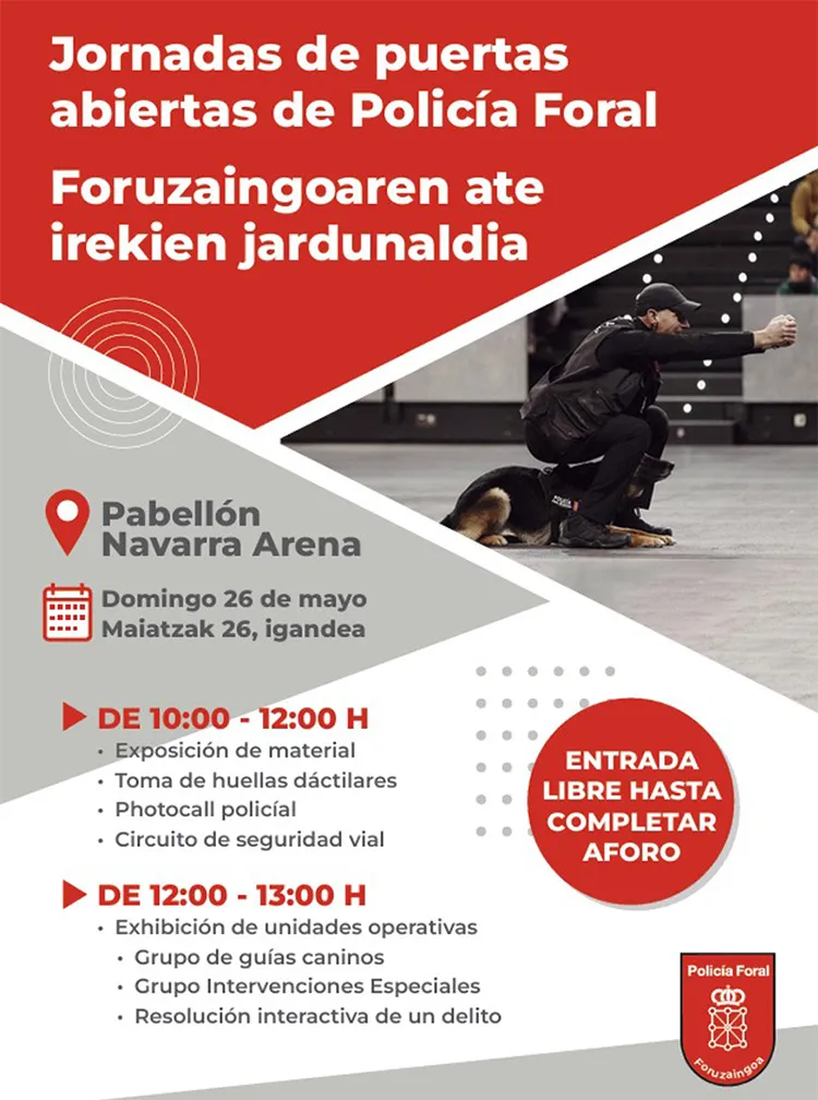 Jornada puertas abietas policía foral cartel