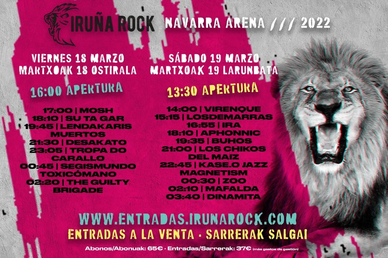 Iruña Rock horarios 2022
