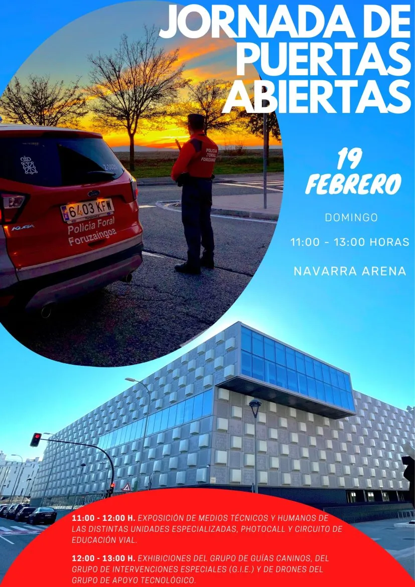 Jornadas Puertas Abiertas Policía Foral cartel 2023