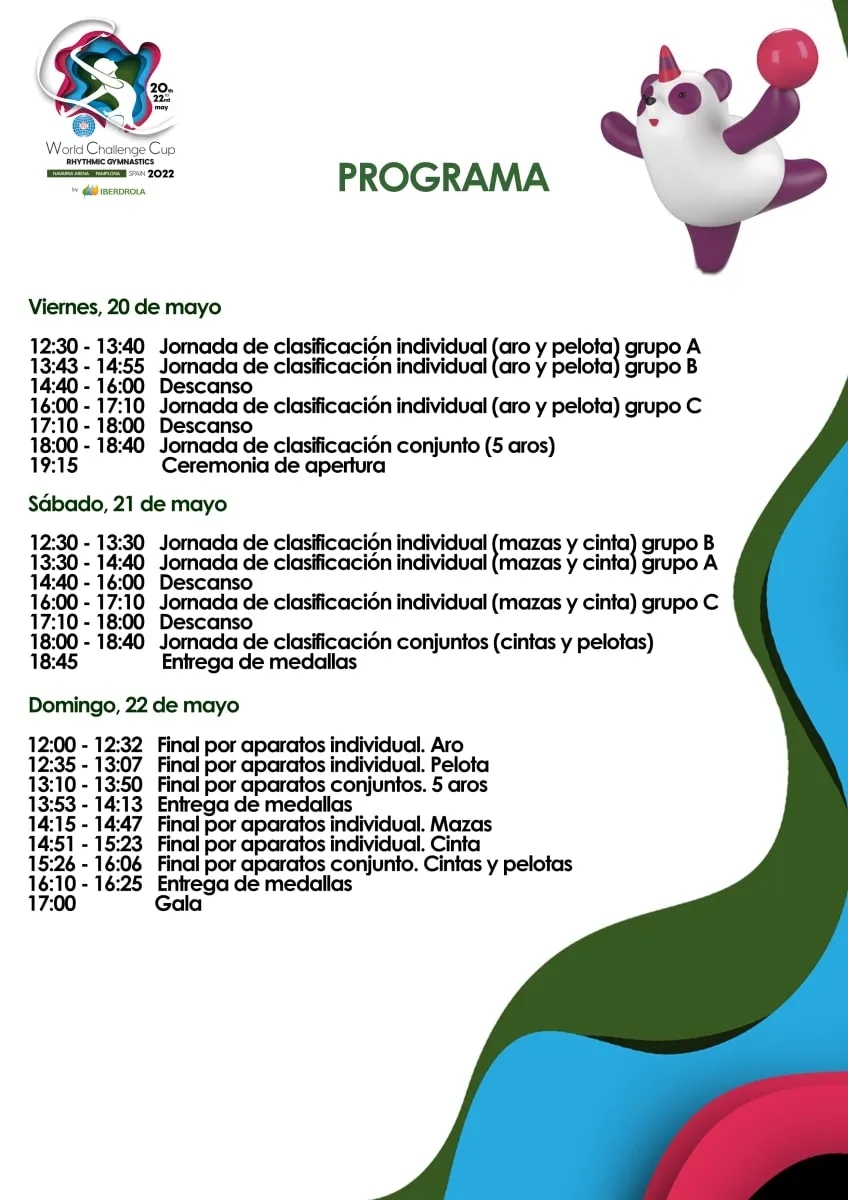 World Challenge Cup Gimnasia Rítmica programa 2022