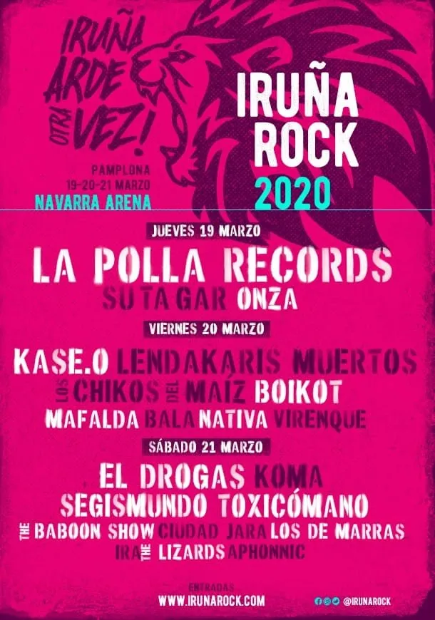 Iruña Rock 2020 cartel