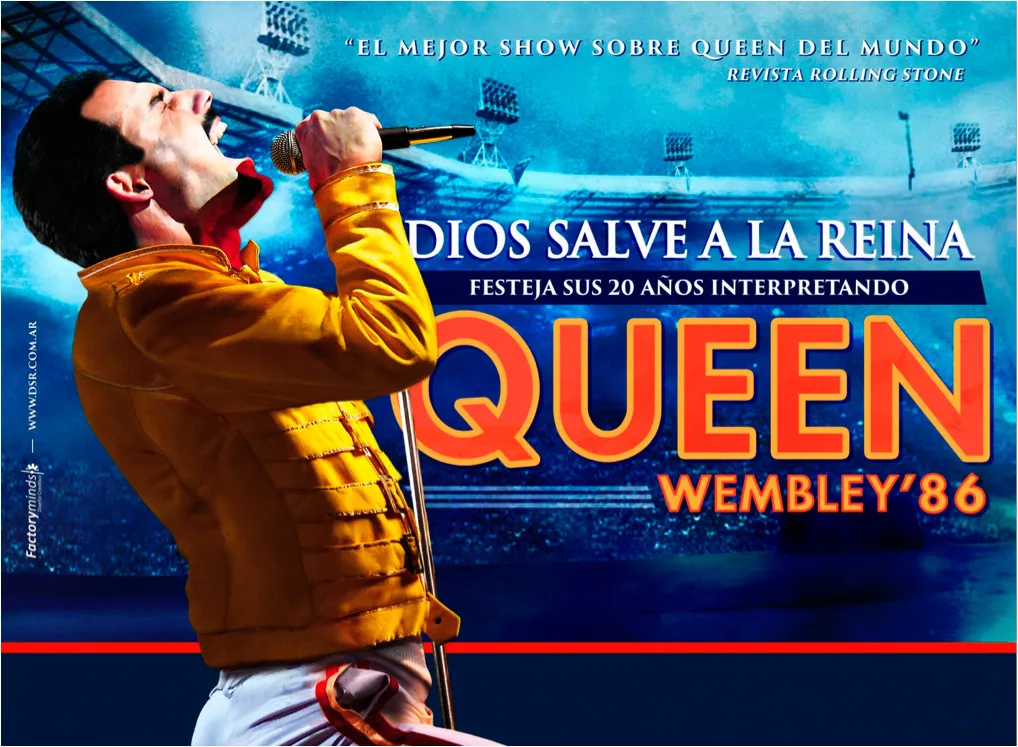 Queen. Dios salve a la reina Wembley'86 cartel