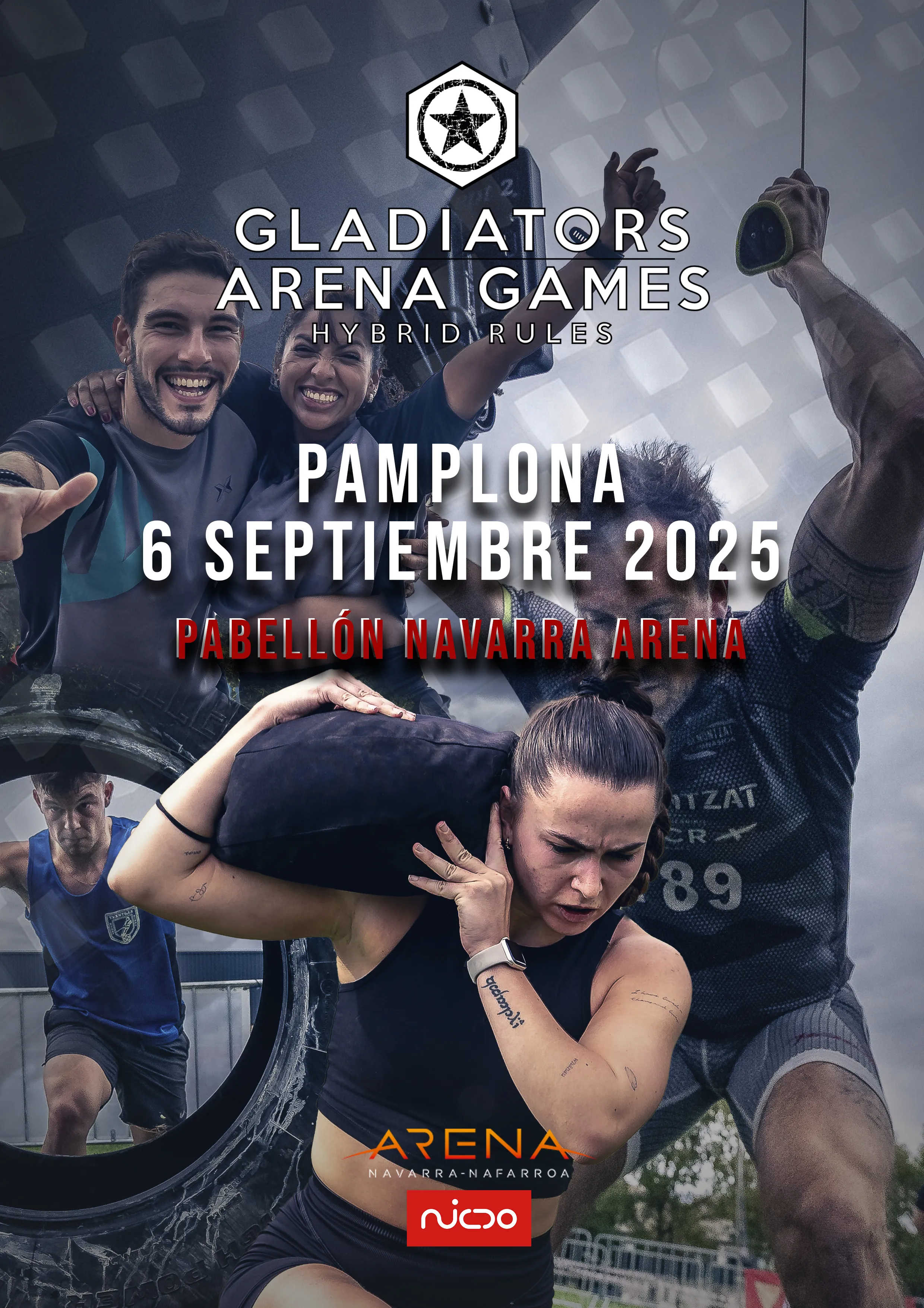 Cartel de Gladiators Arena Games que se celebrará el 6 de septiembre del 2025 en Navarra Arena